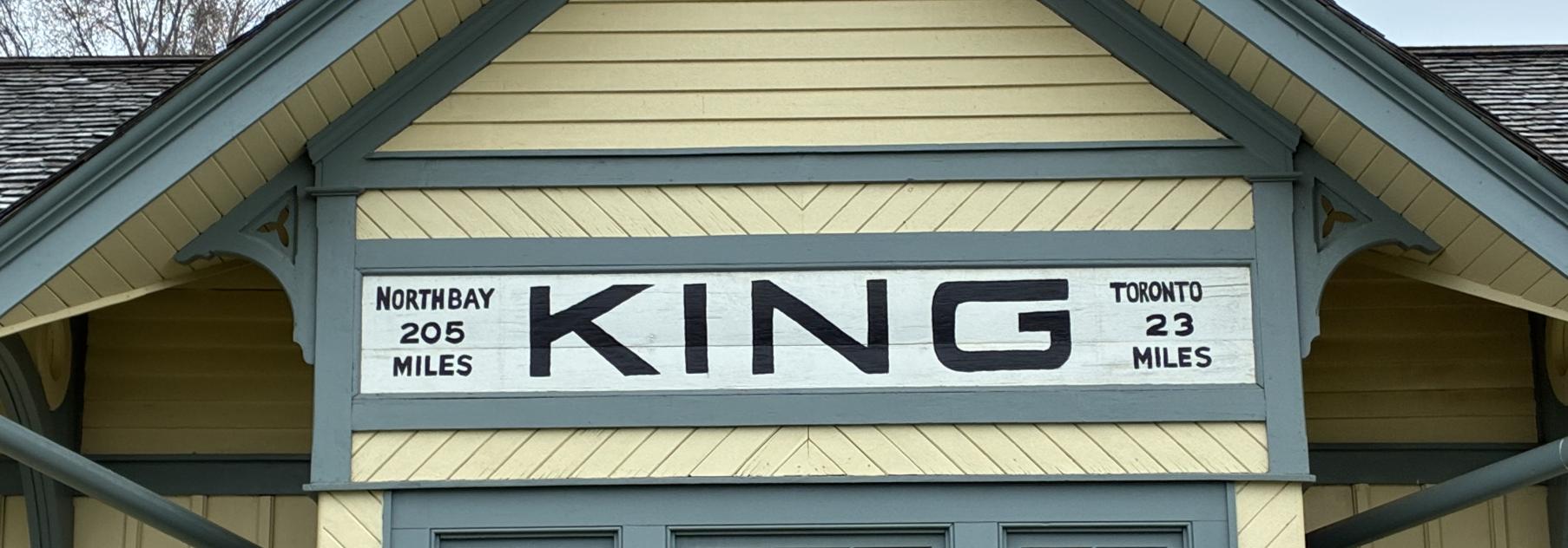 Image of Railway Station sign saying "King"